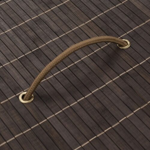 Bamboo Laundry Bin Oval Dark Brown - Image 4