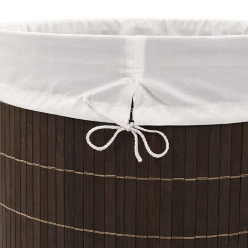 Bamboo Laundry Bin Oval Dark Brown - Image 6