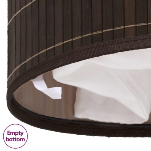 Bamboo Laundry Bin Oval Dark Brown - Image 7