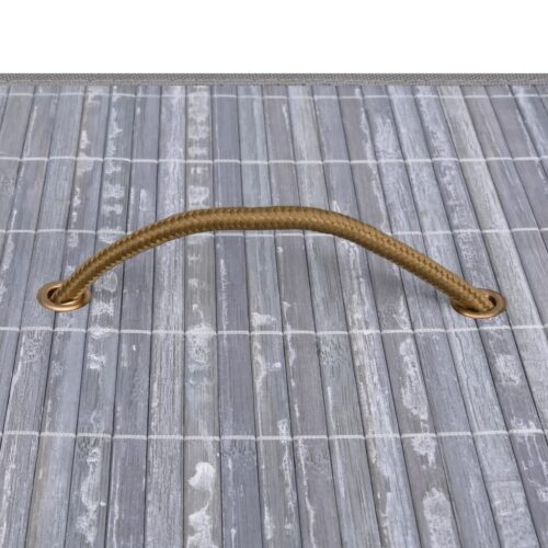 Bamboo Laundry Basket with Single Section Grey - Image 6
