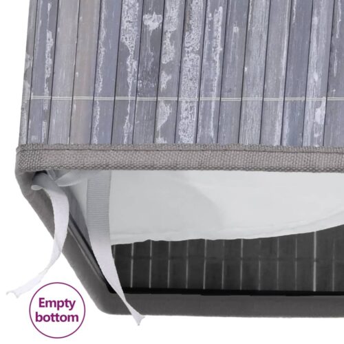 Bamboo Laundry Basket with Single Section Grey - Image 8