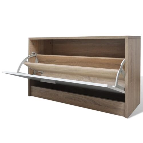 Oak White 3-in-1 Wooden Shoe Cabinet Set - Image 7