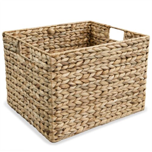 3-Piece Set Water Hyacinth Storage Basket Closet Fabric Clothes Box Organiser - Image 3