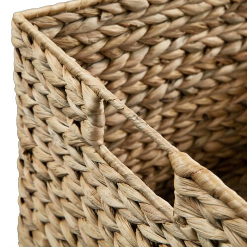 3-Piece Set Water Hyacinth Storage Basket Closet Fabric Clothes Box Organiser - Image 5