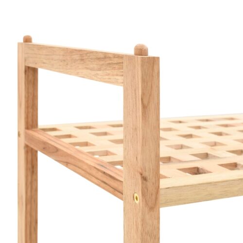 Shoe Rack Solid Walnut Wood 69x26x81cm - Image 4