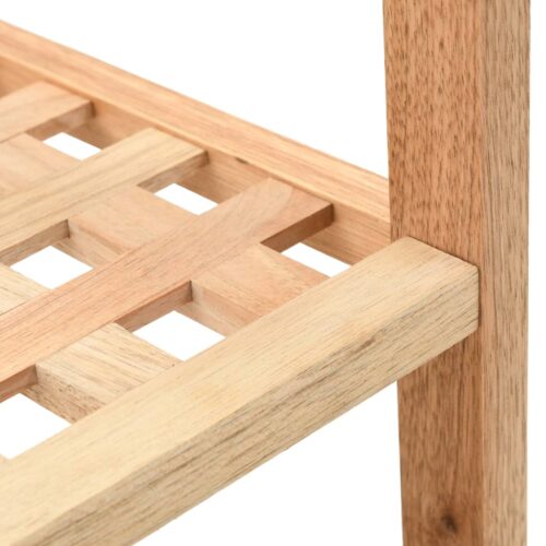 Shoe Rack Solid Walnut Wood 69x26x81cm - Image 5