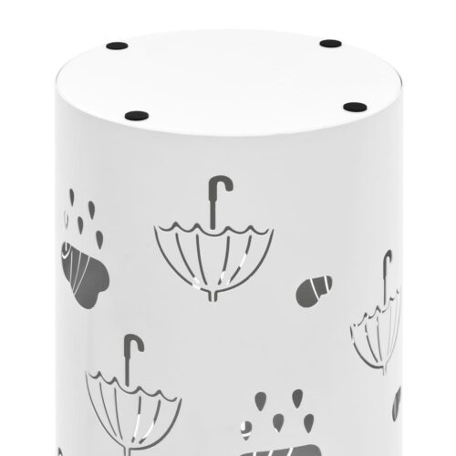 Umbrella Stand Umbrellas Steel White - Image 5