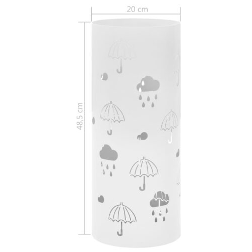Umbrella Stand Umbrellas Steel White - Image 6