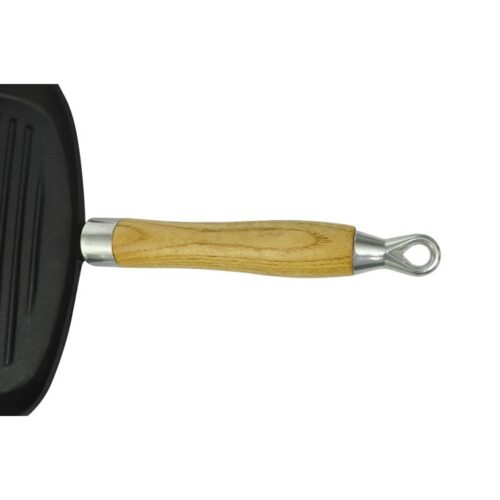 Grill Pan with Wooden Handle Cast Iron 20x20cm - Image 4