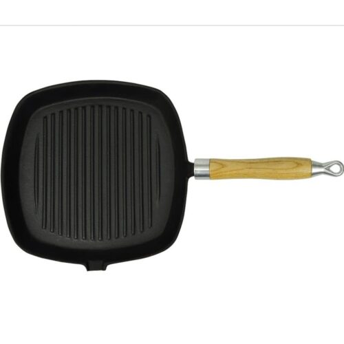 Grill Pan with Wooden Handle Cast Iron 20x20cm - Image 5