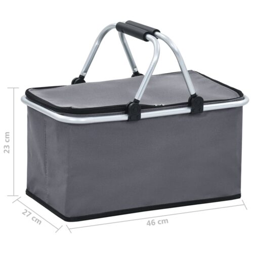 Foldable Cool Bag Grey 46x27x23cm Aluminium - Image 9
