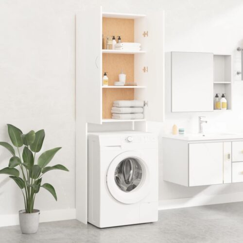 Washing Machine Cabinet White 64x25.5x190cm - Image 7