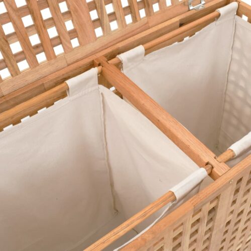 Laundry Bin 87.5x46x67cm Solid Walnut Wood - Image 5