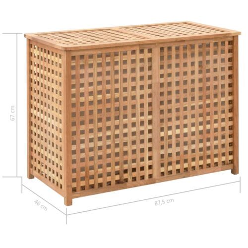 Laundry Bin 87.5x46x67cm Solid Walnut Wood - Image 8