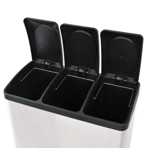 Recycling Pedal Bin Garbage Trash Bin Stainless Steel 54 L - Image 5