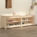 Shoe Bench 160x36.5x50cm Solid Wood Pine