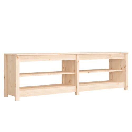 Shoe Bench 160x36.5x50cm Solid Wood Pine - Image 2