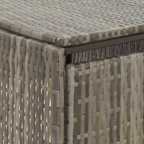 Double Wheelie Bin Shed Grey 140x80x117cm Poly Rattan - Image 6