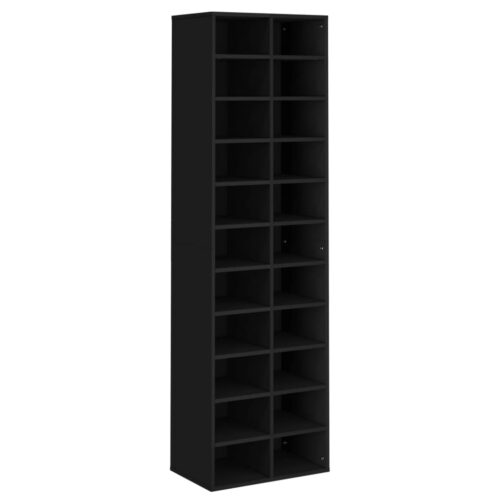 Shoe Cabinet Black 54x34x183cm Engineered Wood - Image 2