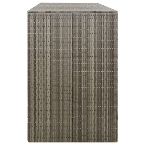 Triple Wheelie Bin Shed Grey 207x80x117cm Poly Rattan - Image 5