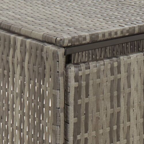 Triple Wheelie Bin Shed Grey 207x80x117cm Poly Rattan - Image 6