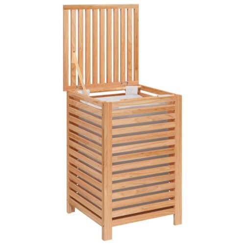 Laundry Basket 45x45x65cm Solid Wood Walnut - Image 2
