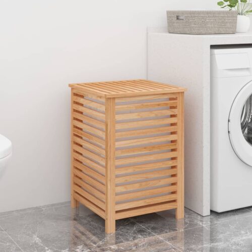 Laundry Basket 45x45x65cm Solid Wood Walnut - Image 3
