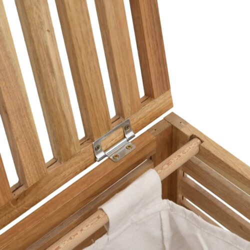 Laundry Basket 45x45x65cm Solid Wood Walnut - Image 8