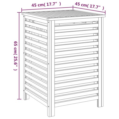 Laundry Basket 45x45x65cm Solid Wood Walnut - Image 9
