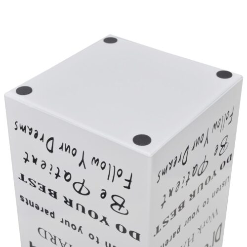 White Square Umbrella Stand Storage Holder Walking Stick Steel 48.5cm - Image 4