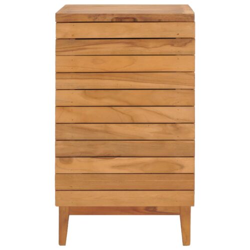 Laundry Basket 40x40x70cm Solid Teak Wood - Image 2