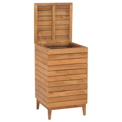 Laundry Basket 40x40x70cm Solid Teak Wood - Image 3