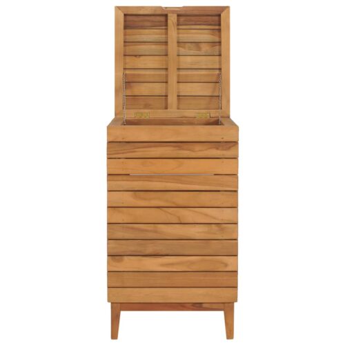 Laundry Basket 40x40x70cm Solid Teak Wood - Image 4