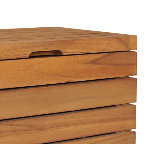 Laundry Basket 40x40x70cm Solid Teak Wood - Image 6