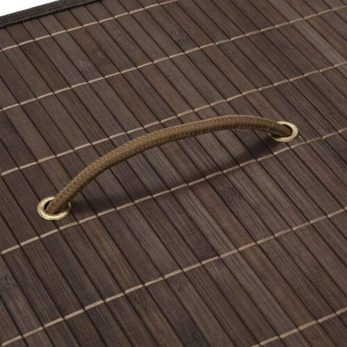 Bamboo Laundry Bin Rectangular Dark Brown - Image 4