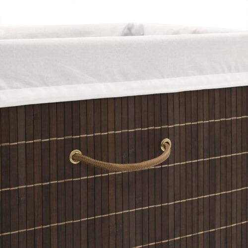 Bamboo Laundry Bin Rectangular Dark Brown - Image 5