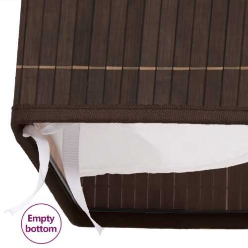 Bamboo Laundry Bin Rectangular Dark Brown - Image 7
