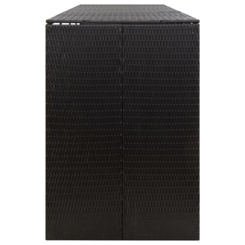 Quadruple Wheelie Bin Shed Black 274x80x117cm Poly Rattan - Image 5