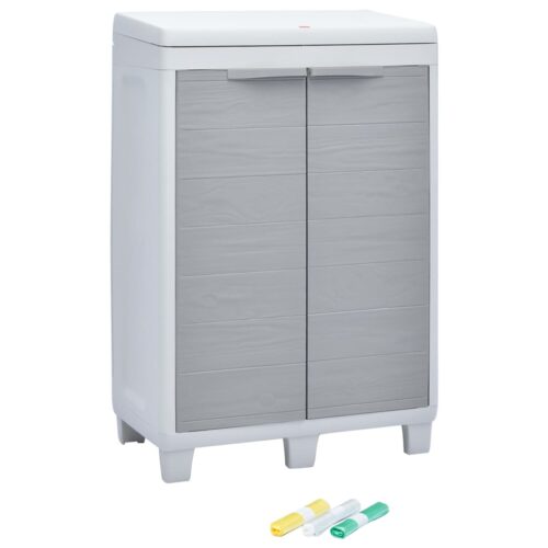 Garden Dustbin with 3 Bags Light Grey 65x38x102cm - Image 2