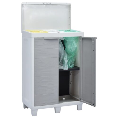 Garden Dustbin with 3 Bags Light Grey 65x38x102cm - Image 8