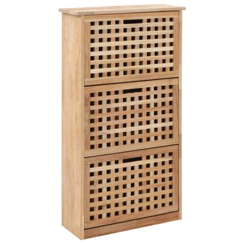 Shoe Storage Cabinet 55x20x104cm Solid Walnut Wood