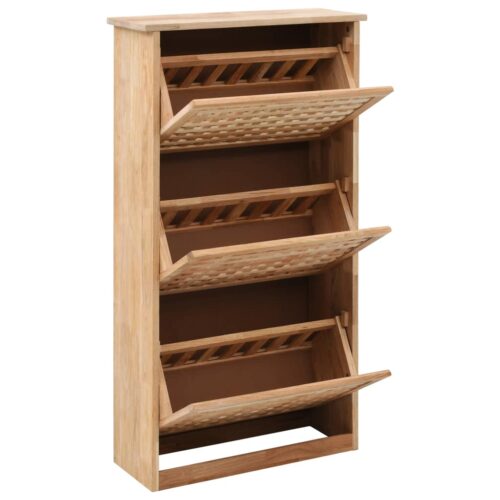 Shoe Storage Cabinet 55x20x104cm Solid Walnut Wood - Image 2