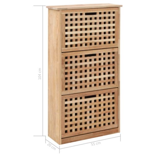 Shoe Storage Cabinet 55x20x104cm Solid Walnut Wood - Image 8