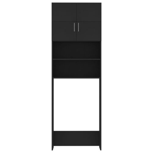 Washing Machine Cabinet Black 64x25.5x190cm Engineered Wood - Image 6