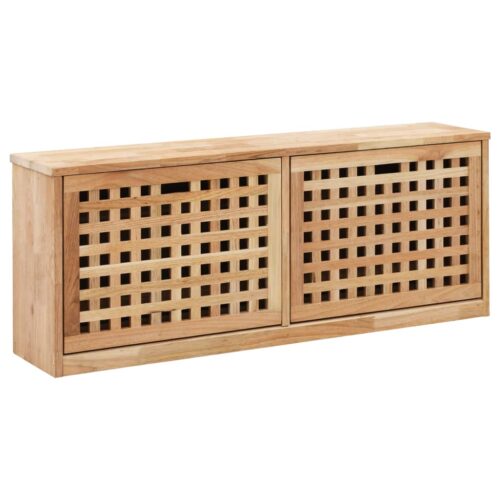 Shoe Storage Bench 94x20x38cm Solid Walnut Wood