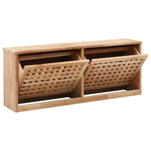 Shoe Storage Bench 94x20x38cm Solid Walnut Wood - Image 2
