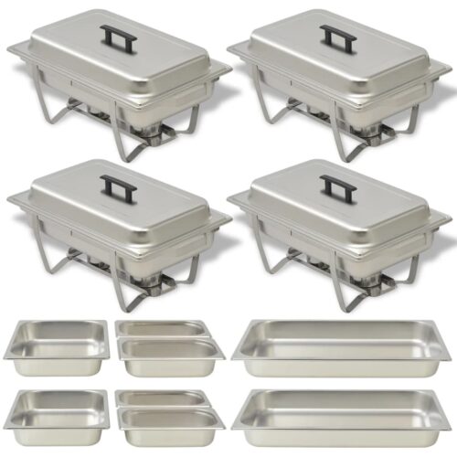 4-Piece Chafing Dish Bain Marie Set Stainless Steel Buffet Food Warmer