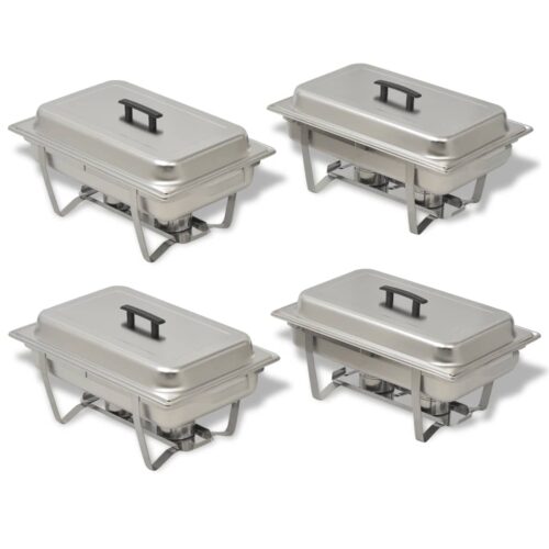4-Piece Chafing Dish Bain Marie Set Stainless Steel Buffet Food Warmer - Image 2