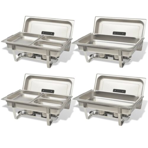 4-Piece Chafing Dish Bain Marie Set Stainless Steel Buffet Food Warmer - Image 3
