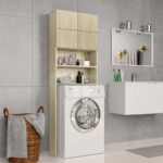 Washing Machine Cabinet Sonoma Oak 64x25.5x190cm Engineered Wood